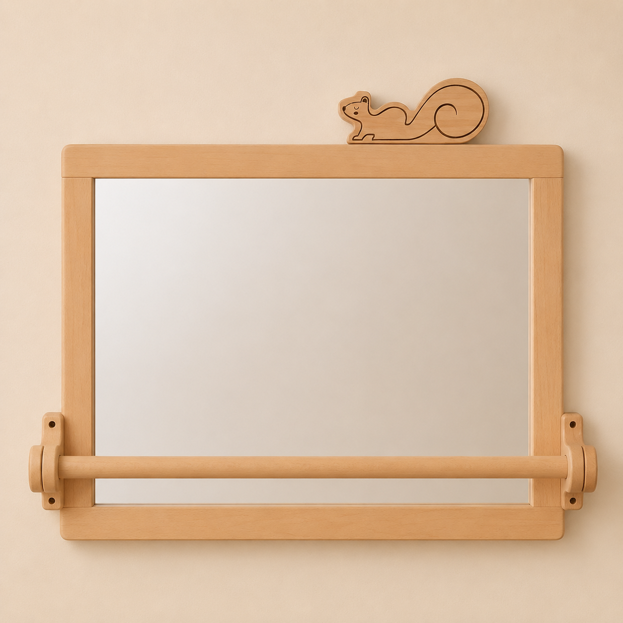 Montessori mirror with bar