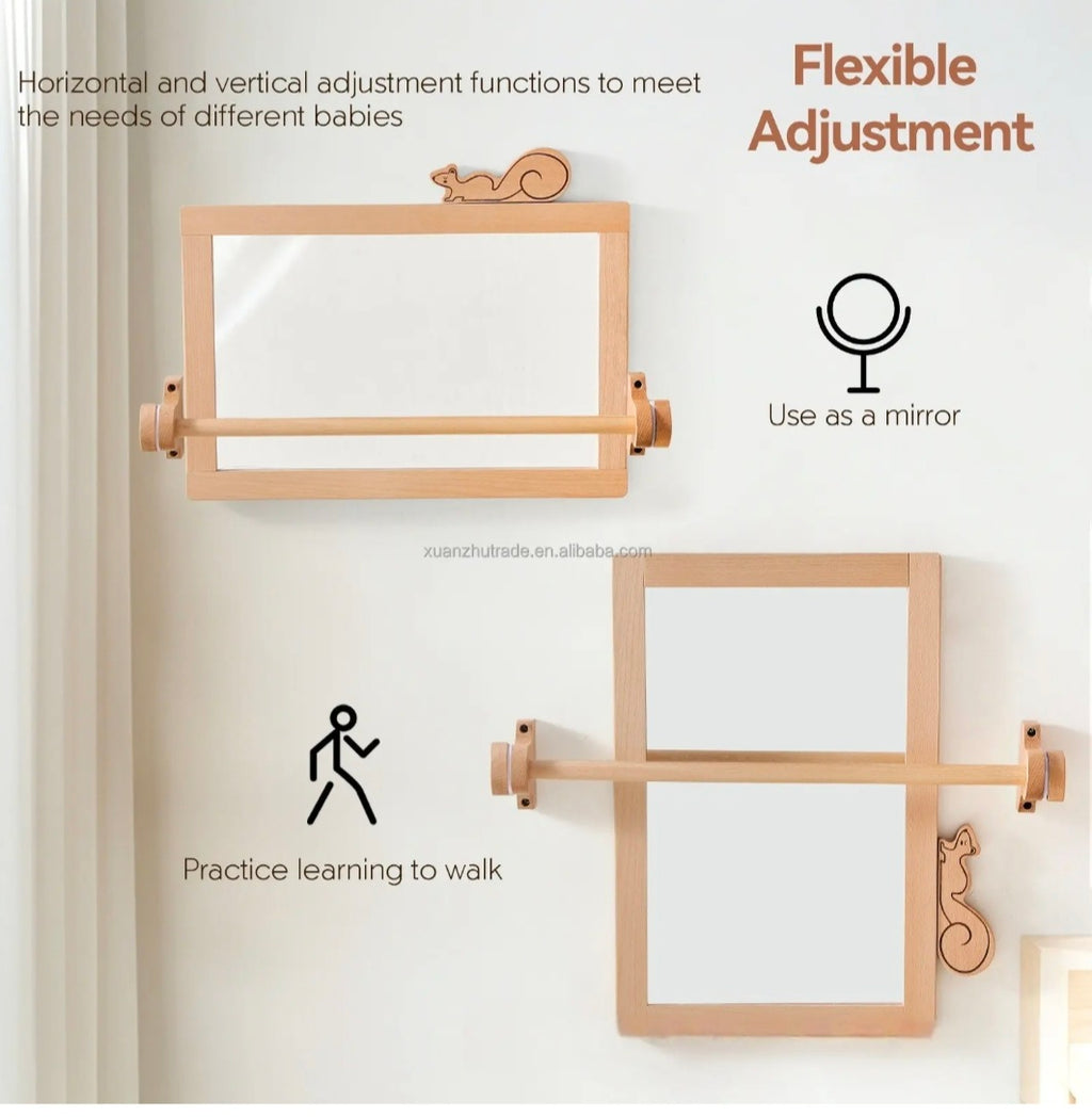 Montessori mirror with bar