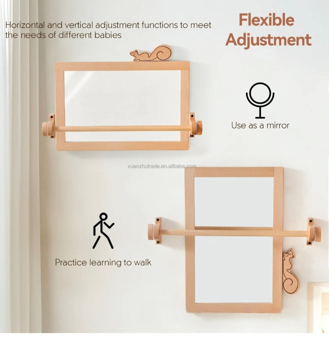 Montessori mirror with bar