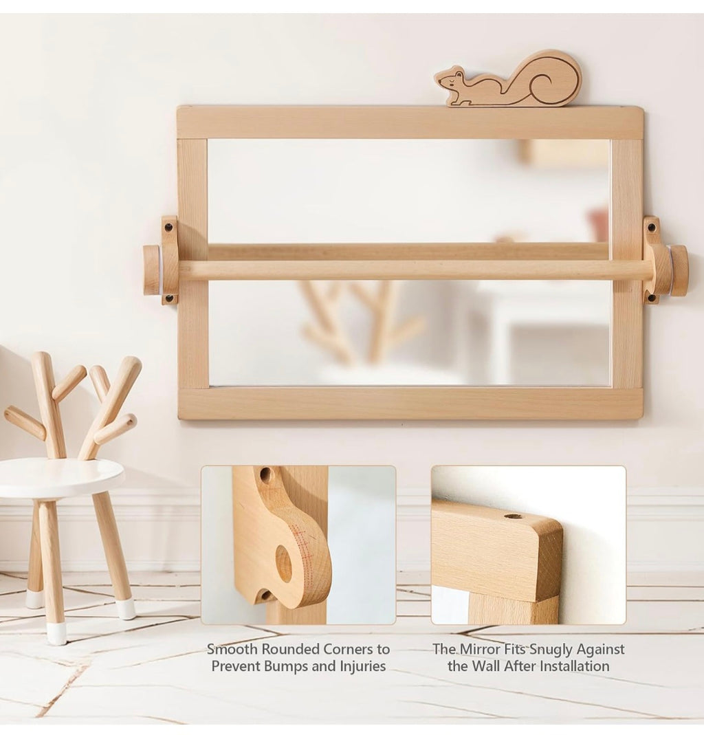 Montessori mirror with bar